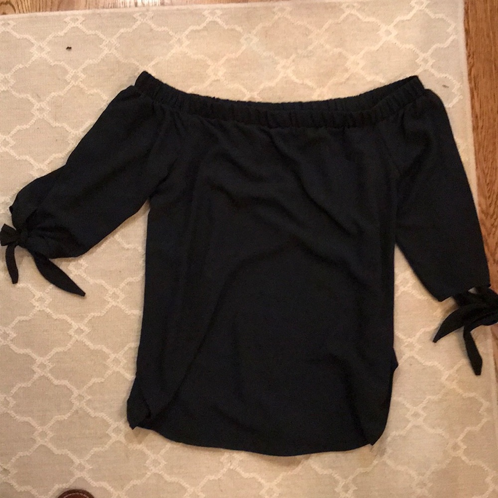 Black off shoulder top